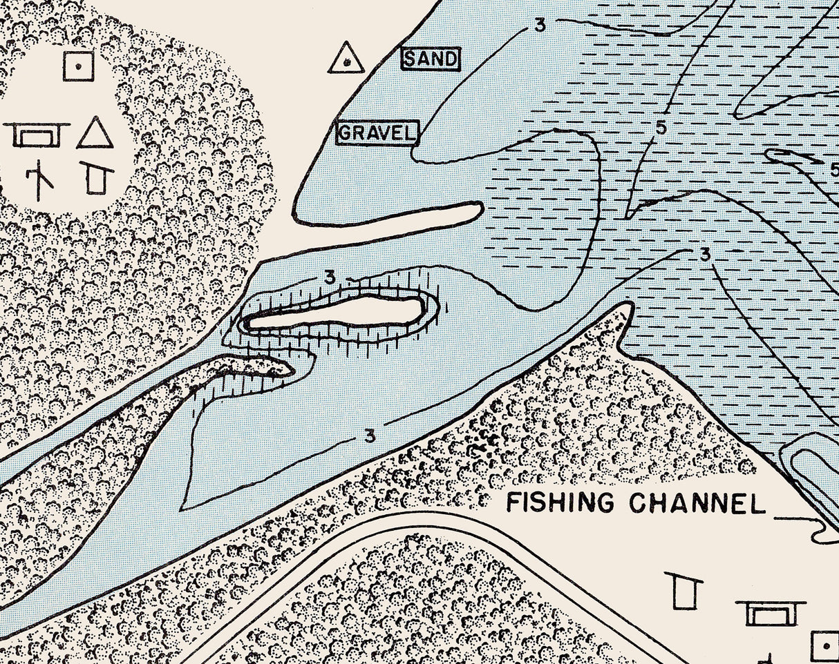 1961 Map of Roosevelt Lake Scioto County Ohio