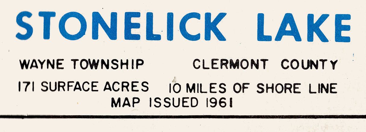 1961 Map of Stonelick Lake Clermont County Ohio