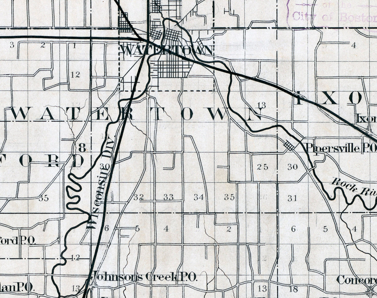 1880 Map of Jefferson County Wisconsin
