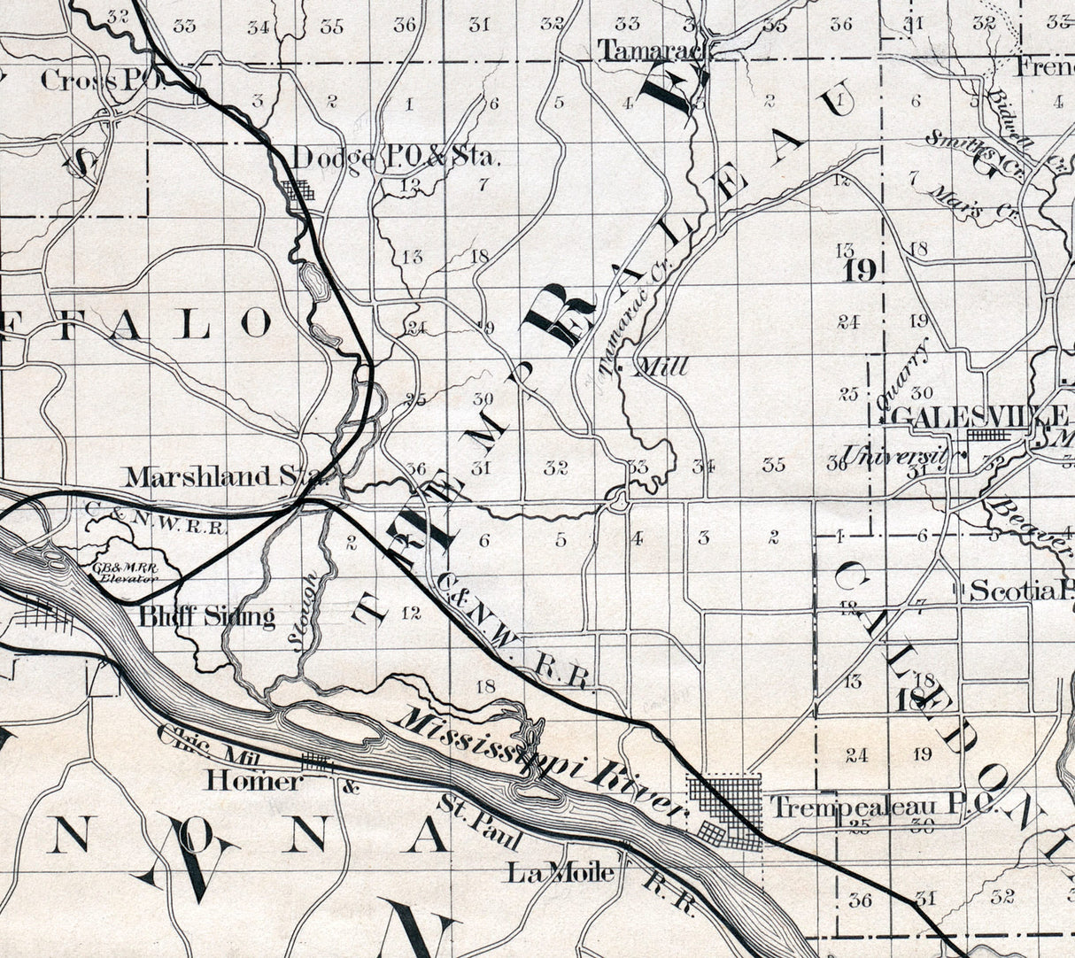 1880 Map of Trempaleau County Wisconsin