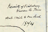 1894 Map of Vicksburg and Vicinity Warren County Mississippi