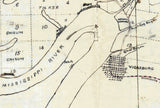 1894 Map of Vicksburg and Vicinity Warren County Mississippi