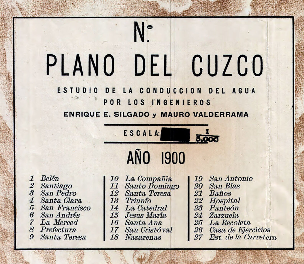 1900 Map of Cuzco Peru