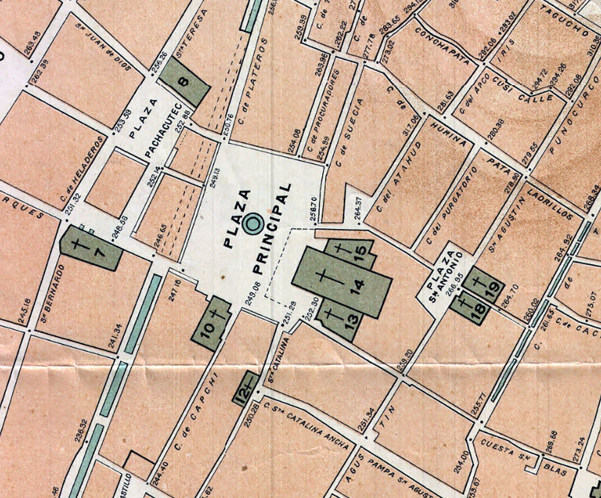 1900 Map of Cuzco Peru