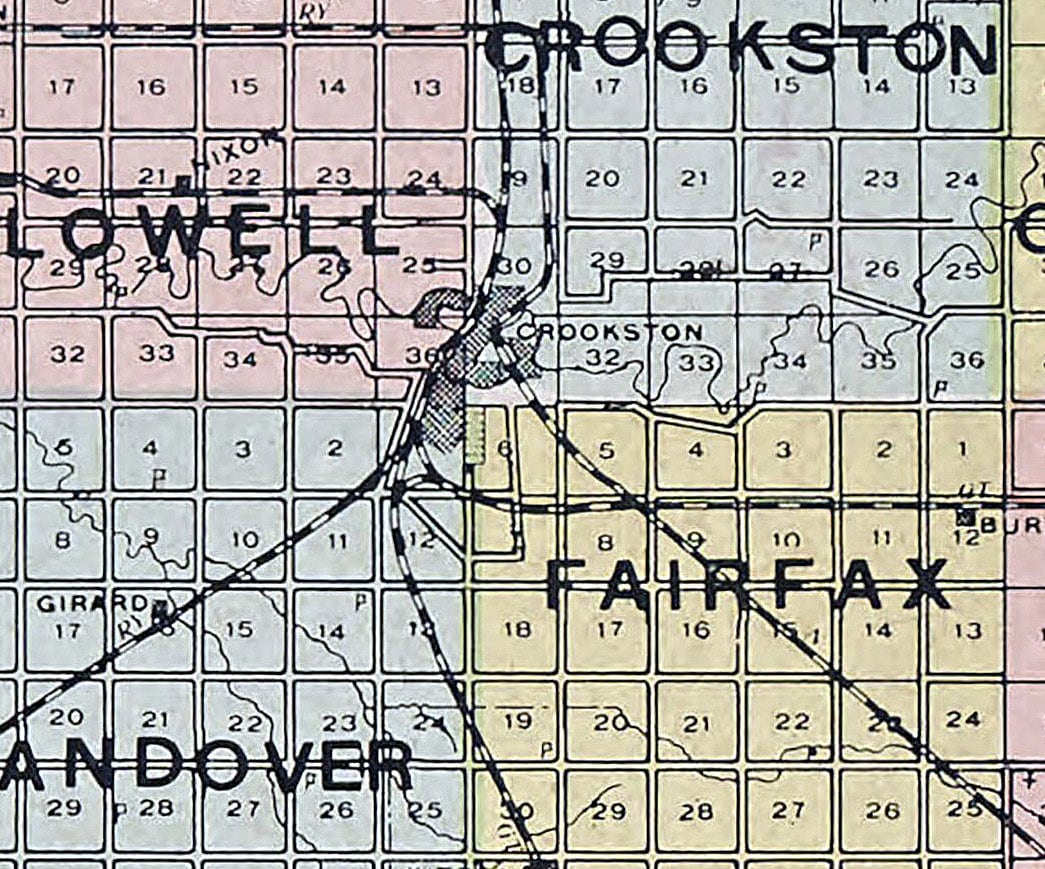 1907 Map of Polk County Minnesota