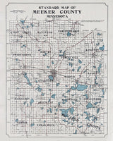 1914 Map of Meeker County Minnesota