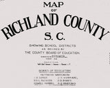 1915 Map of Richland County South Carolina Showing School Districts