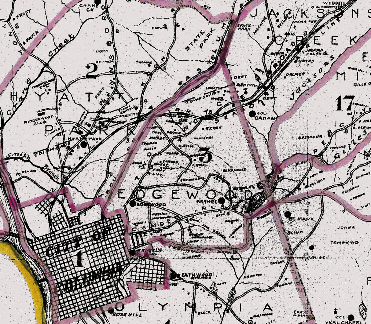 1915 Map of Richland County South Carolina Showing School Districts
