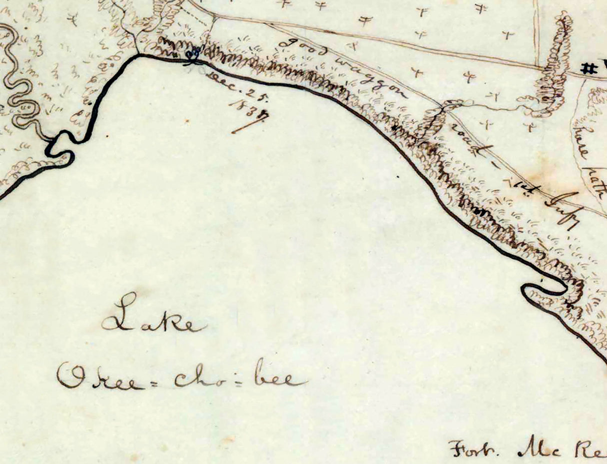 1838 Map of Lake Okeechobee Florida