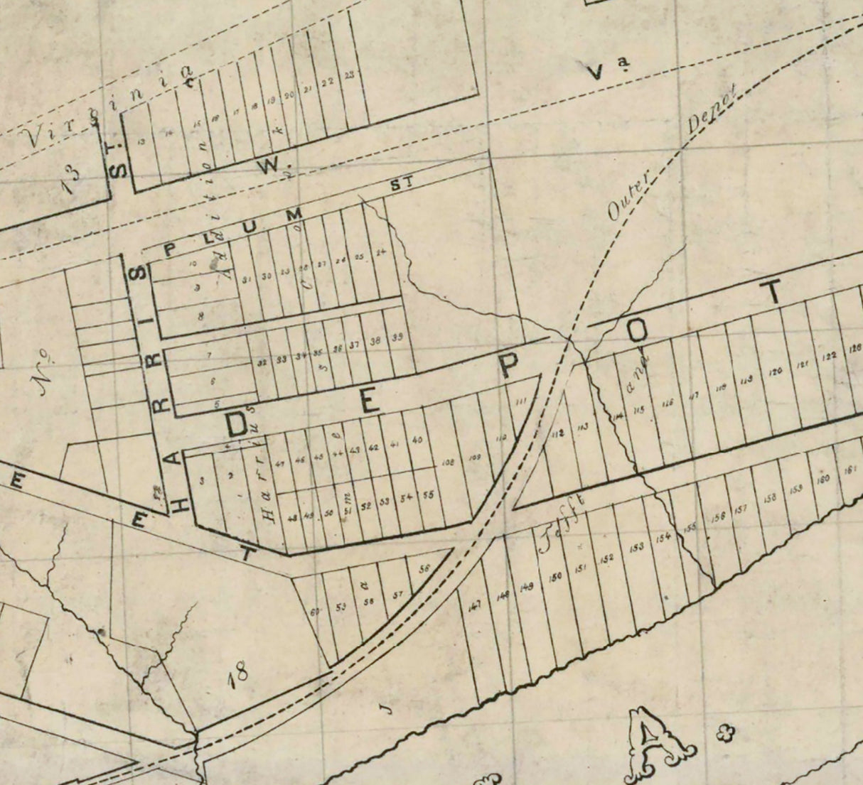 1855 Map of Parkersburg West Virginia