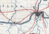 1860s Map of Floyd and Chattooga Counties Georgia