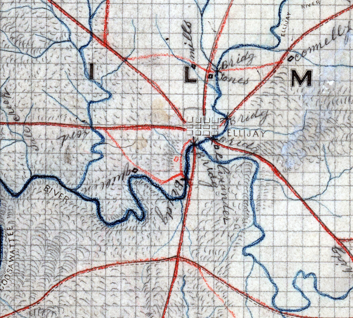 1860s Map of Gilmer County Georgia