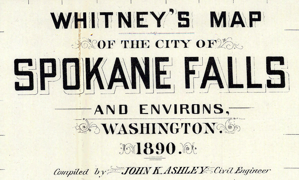 1890 Map of Spokane Falls Washington