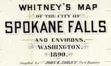 1890 Map of Spokane Falls Washington