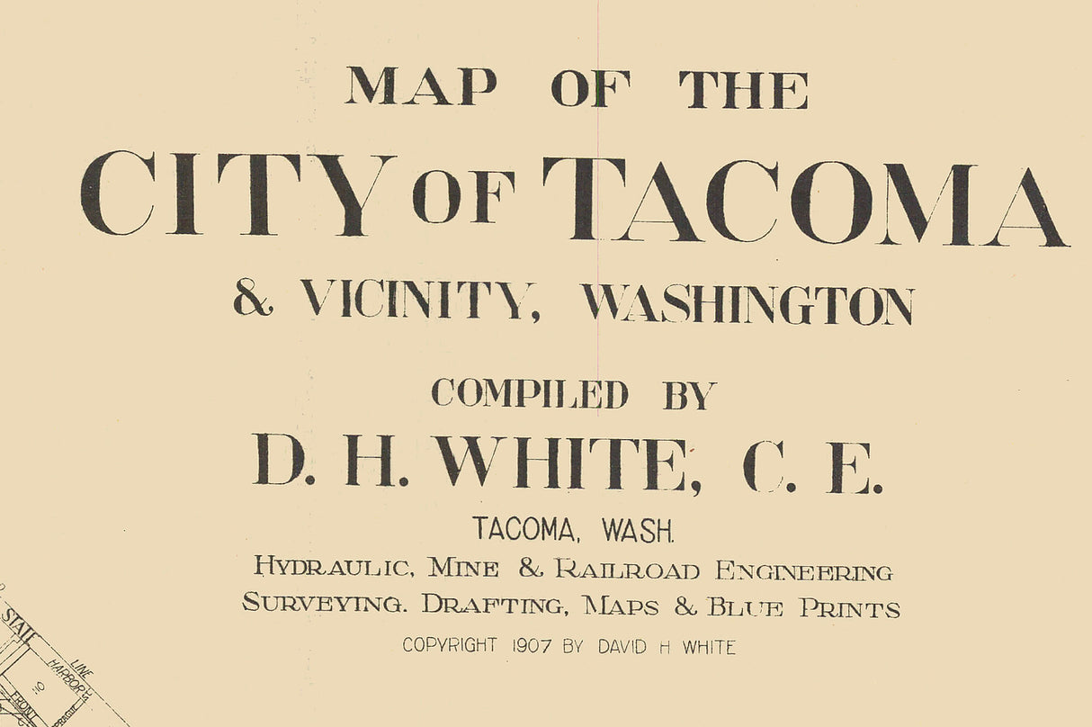 1907 Map of Tacoma Washington