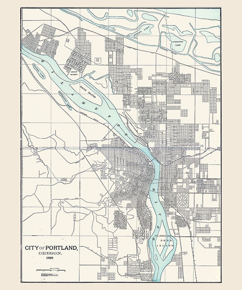 1909 Map of Portland Oregon