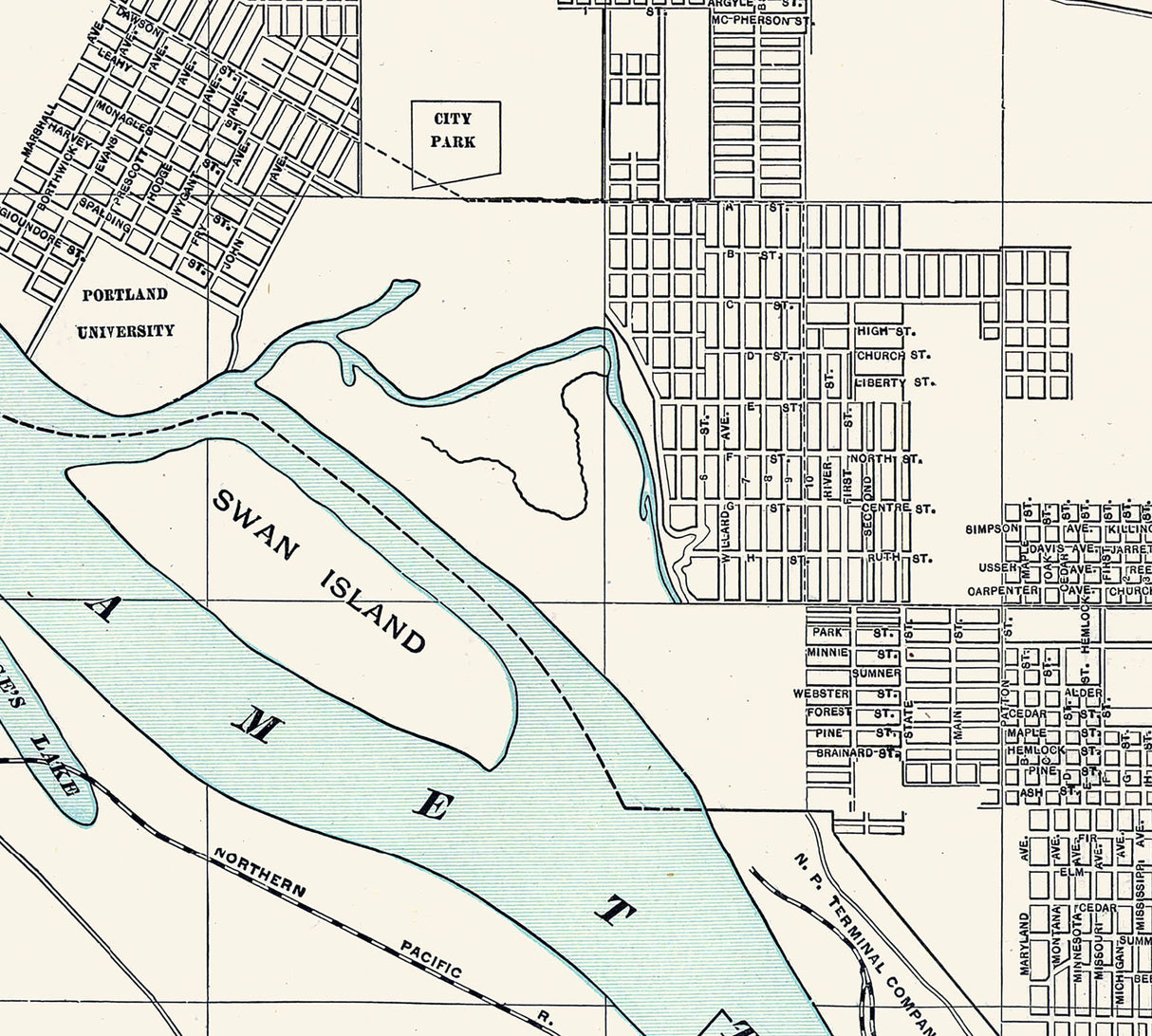 1909 Map of Portland Oregon