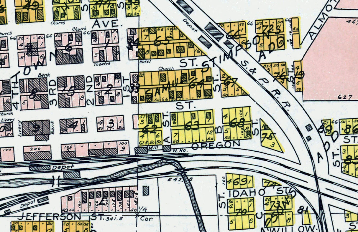 1910 Map of Garfield Whitman County Washington