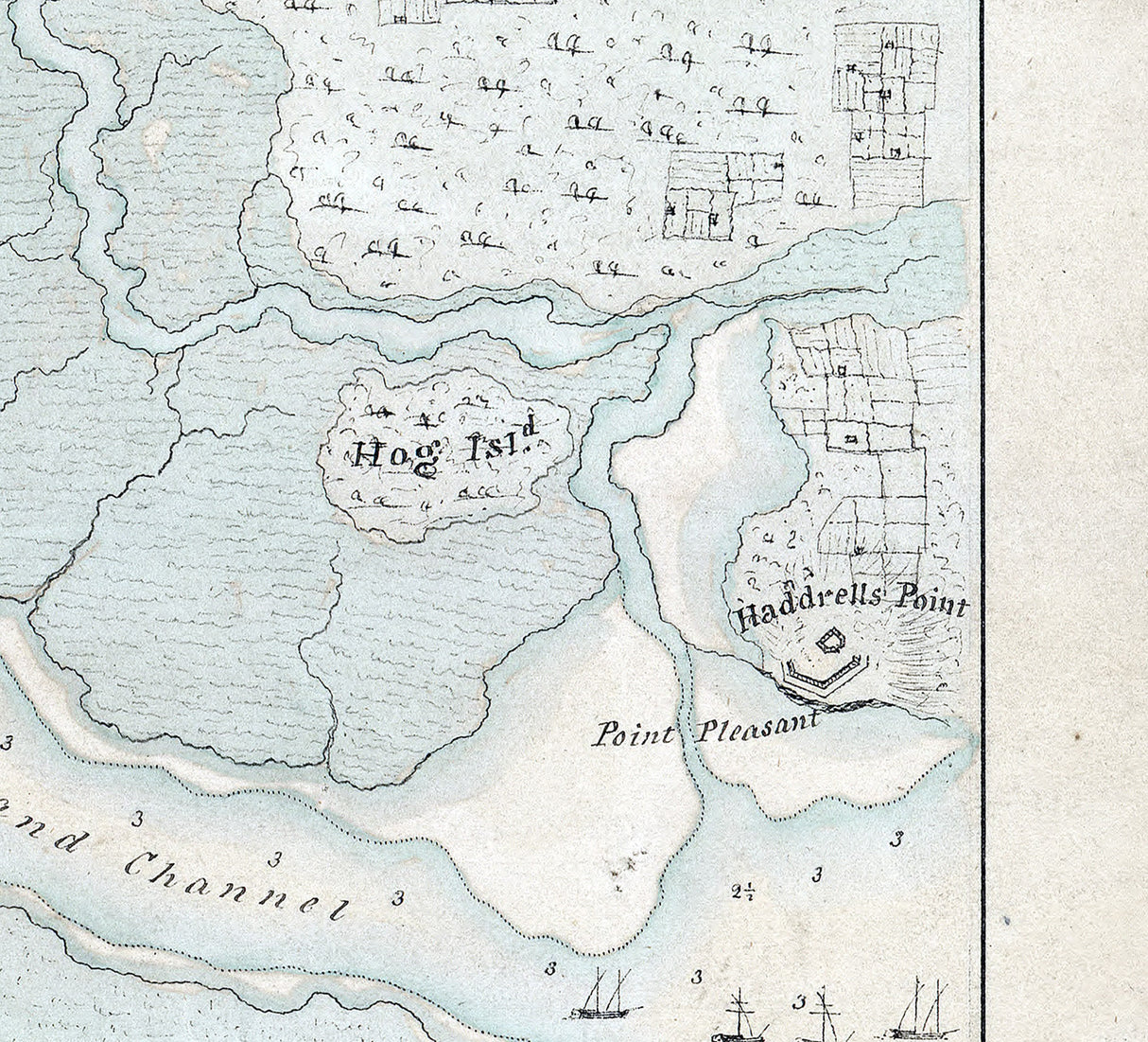 1780 Map of Charleston South Carolina