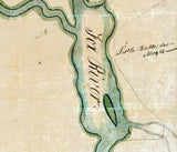 1832 Map of Lake Winnebago Fox River and Town of Kaukauna Wisconsin