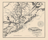 1862 Map of Charleston and Vicinity South Carolina