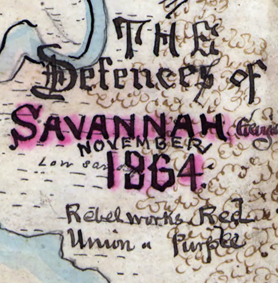 1864 Map of Savannah Georgia