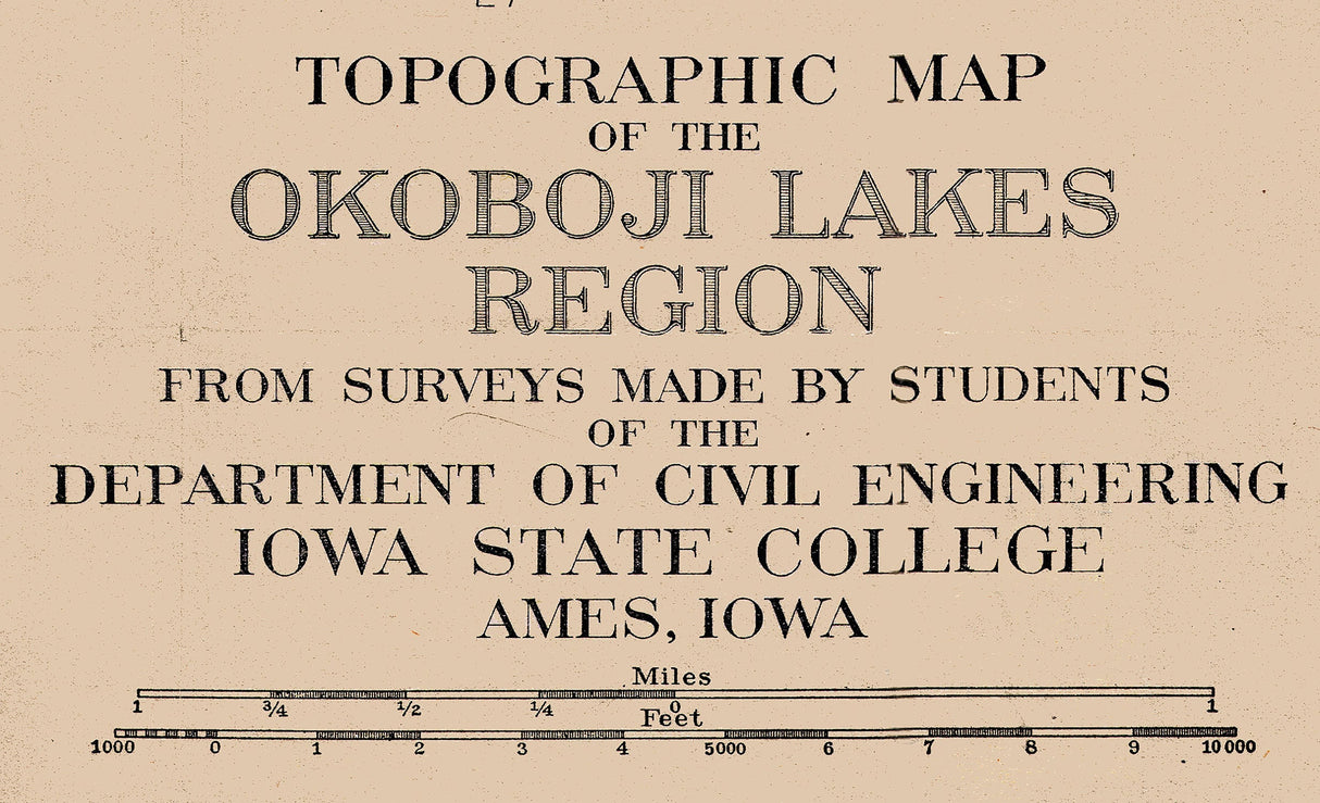 1910 Map of Okoboji Lake Region Iowa