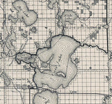 1916 Map of Leech Lake Chippewa Winnibigoshish Cass Lake and White Oak Point Reservations Minnesota