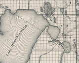 1916 Map of Leech Lake Chippewa Winnibigoshish Cass Lake and White Oak Point Reservations Minnesota