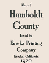 1920 Map of Humboldt County California