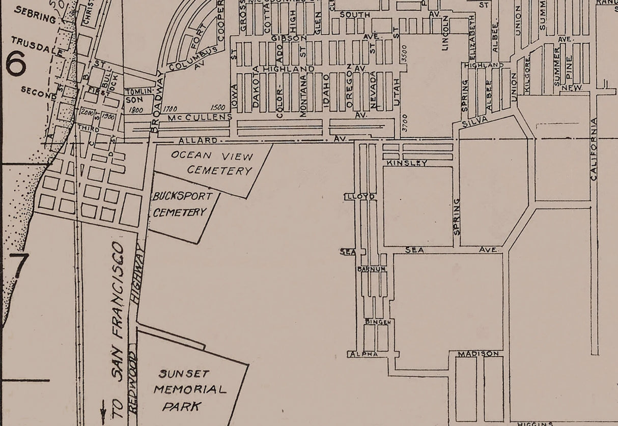 1923 Map of Eureka California