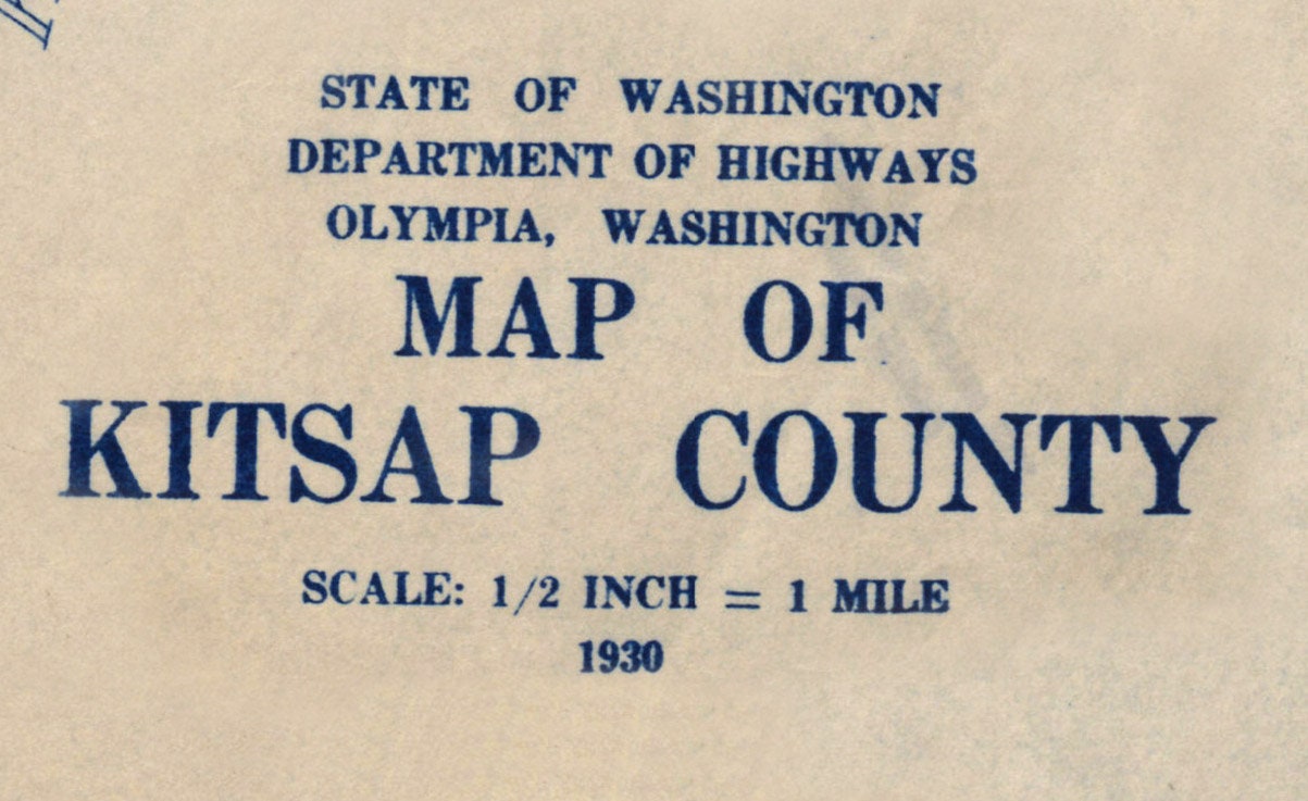 1930 Map of Kitsap County Washington