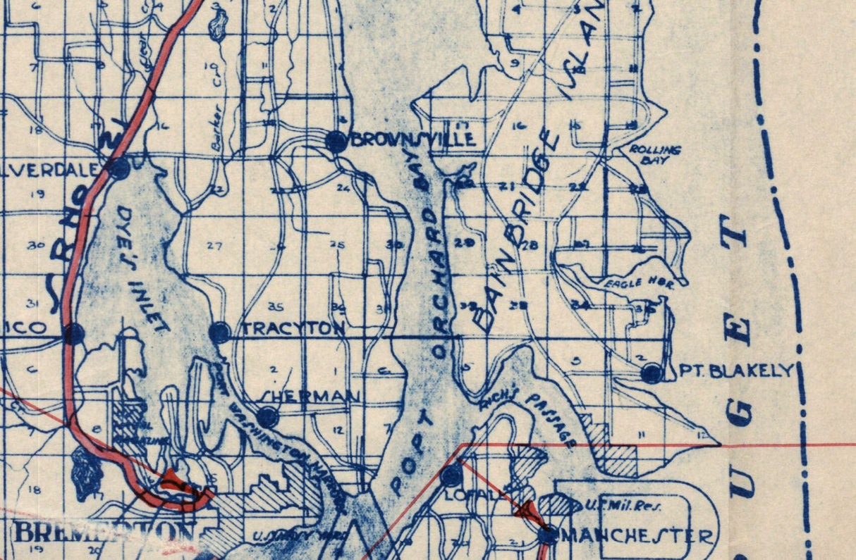 1930 Map of Kitsap County Washington