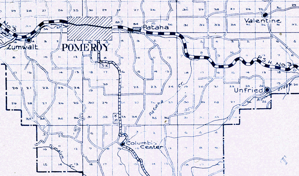 1937 Map of Garfield County Washington