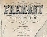 1800s Map of Fremont Wright County Minnesota