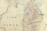 1877 Map of Lake Tahoe California Nevada and Vicinity