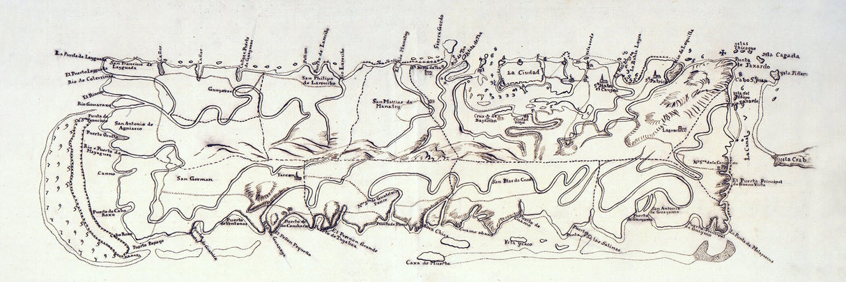 18th Century Map of Puerto Rico