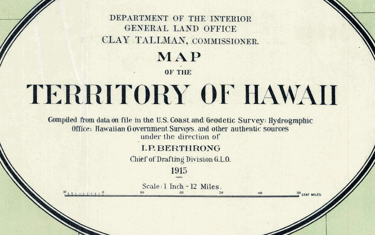 1915 Map of the Hawaii Territory