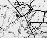 1937 Map of Cumberland Township Greene County Pennsylvania Carmichaels