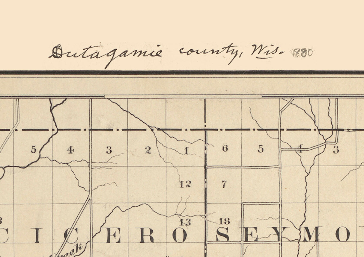 1880 Map of Outagamie County Wisconsin