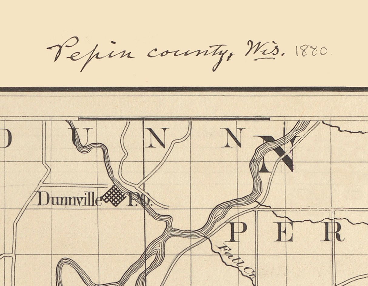 1880 Map of Pepin County Wisconsin