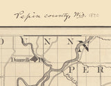 1880 Map of Pepin County Wisconsin
