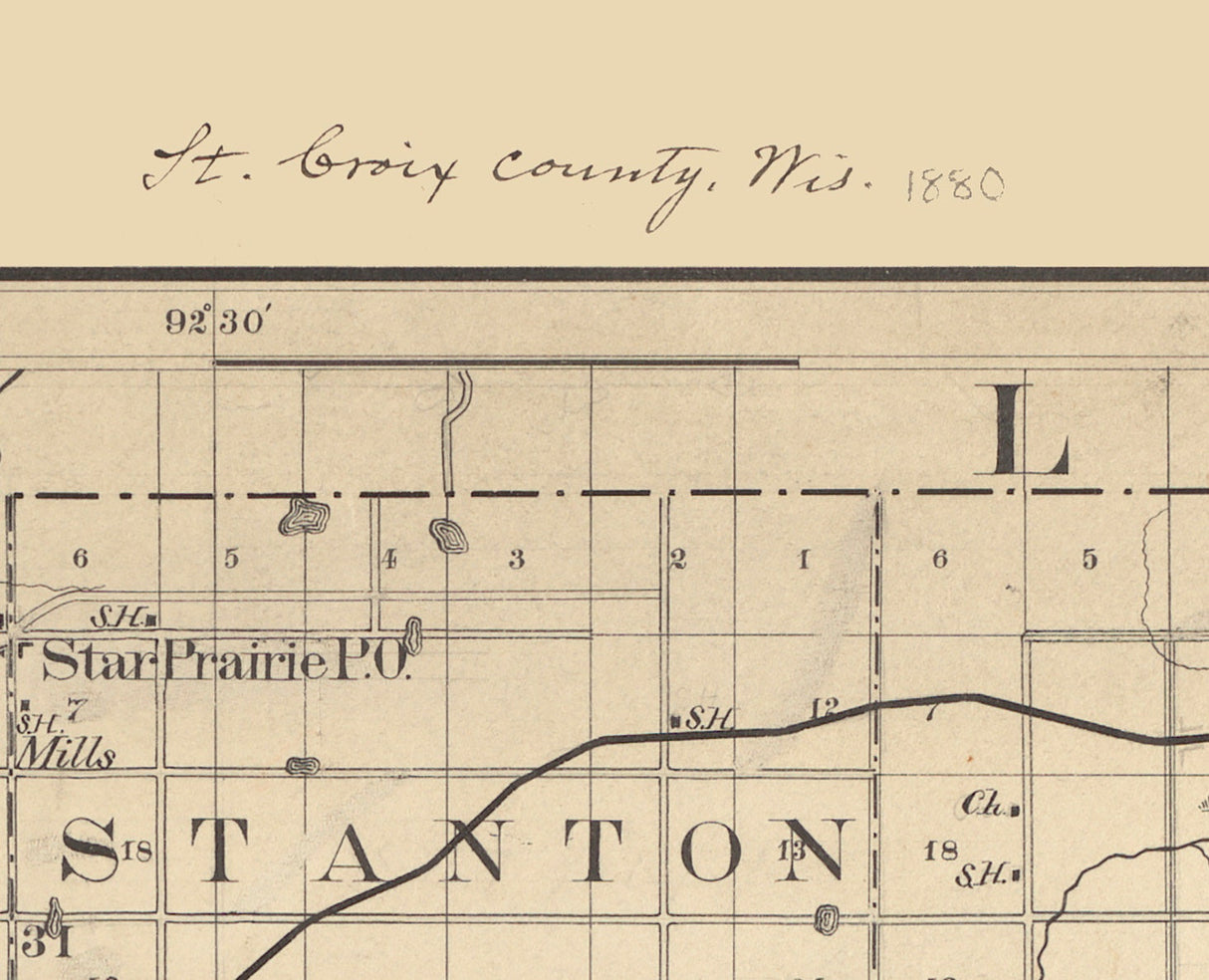 1880 Map of Saint Croix County Wisconsin