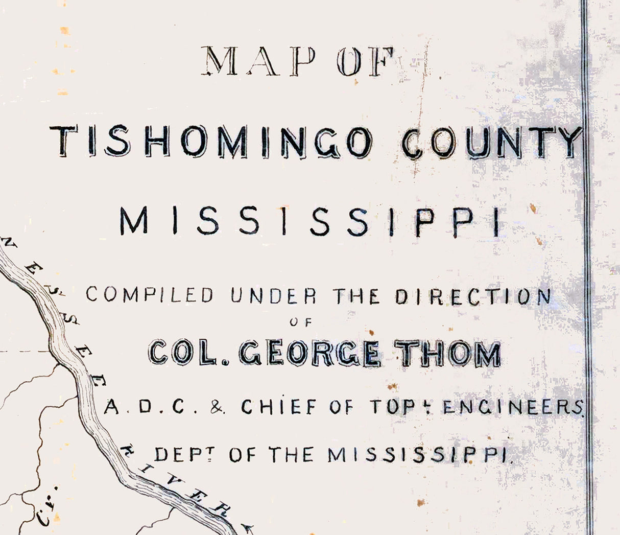 1890s Map of Tishomingo County Mississippi