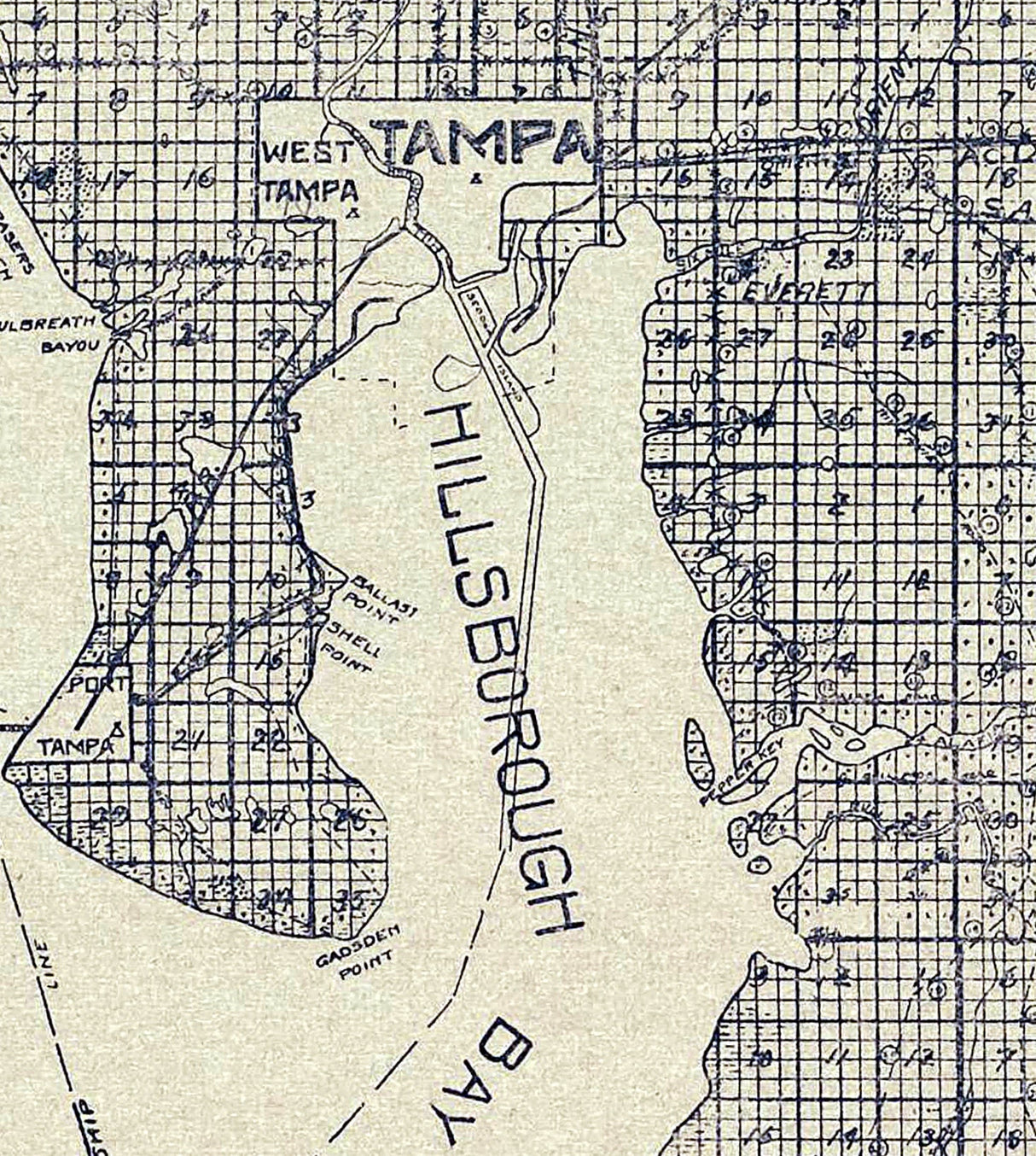 1912 Map of Hillsborough County Florida