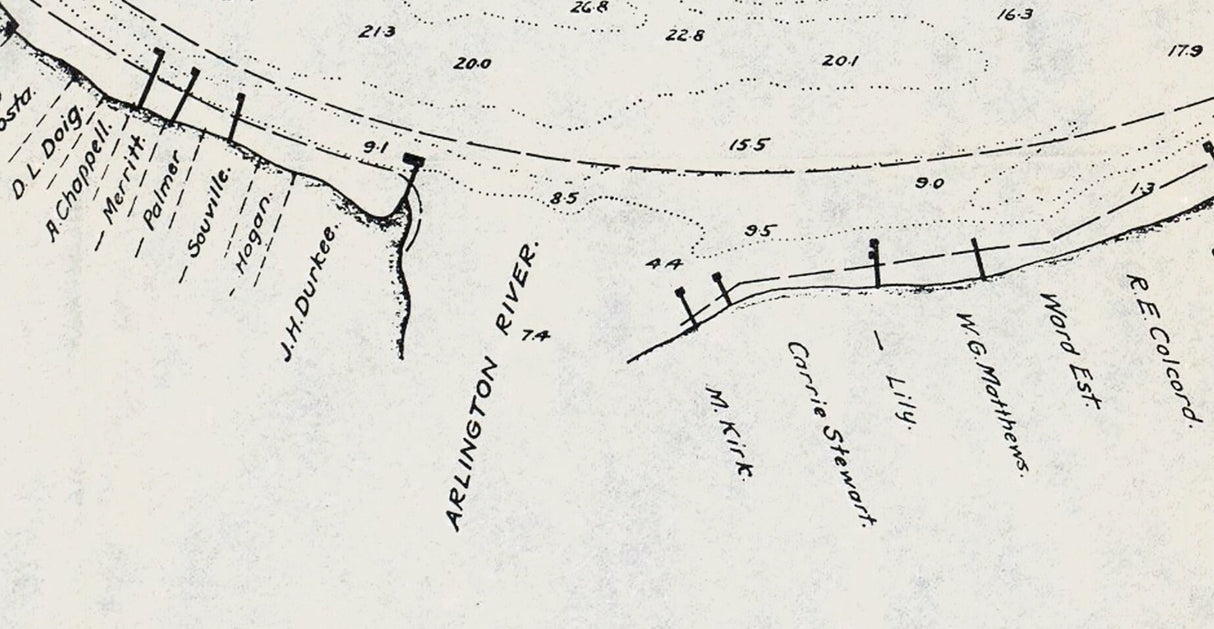 1919 Map of Jacksonville Florida Saint Johns River to Trout Creek