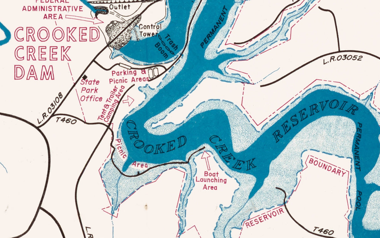 1959 Map of Crooked Creek Lake Pennsylvania