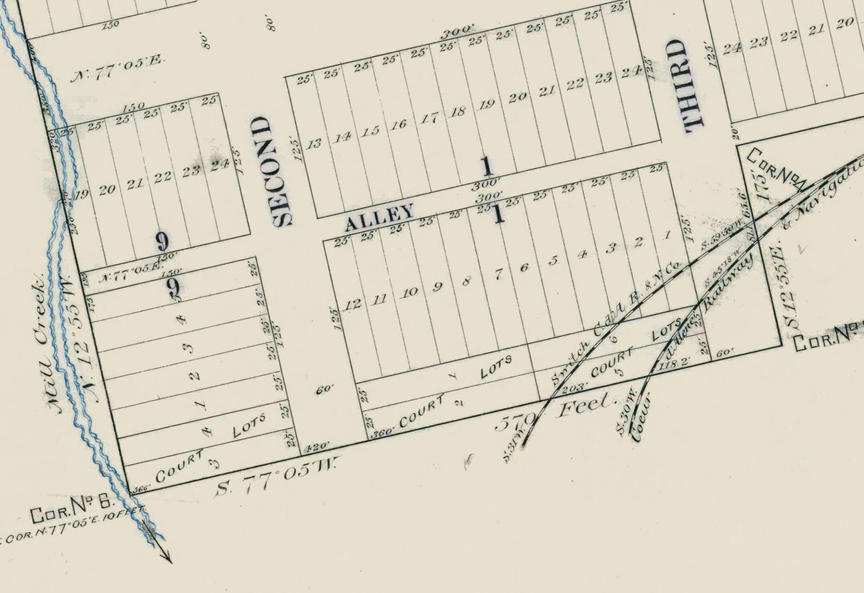 1889 Town Map of Mullan Shoshone County Idaho