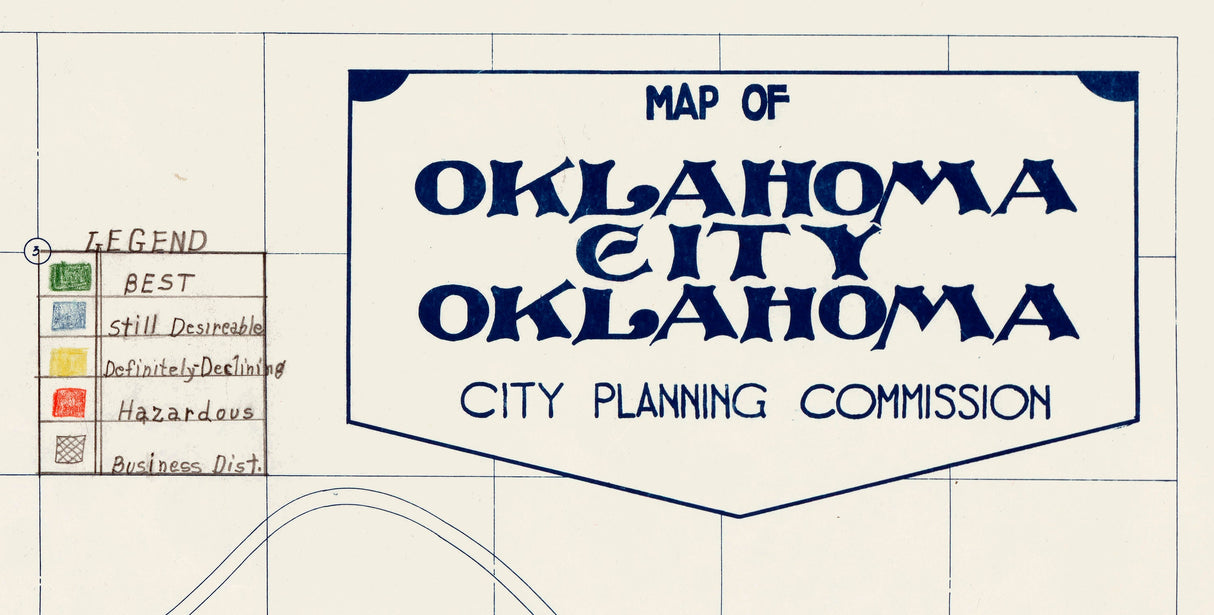 1935 Map of Oklahoma City Oklahoma