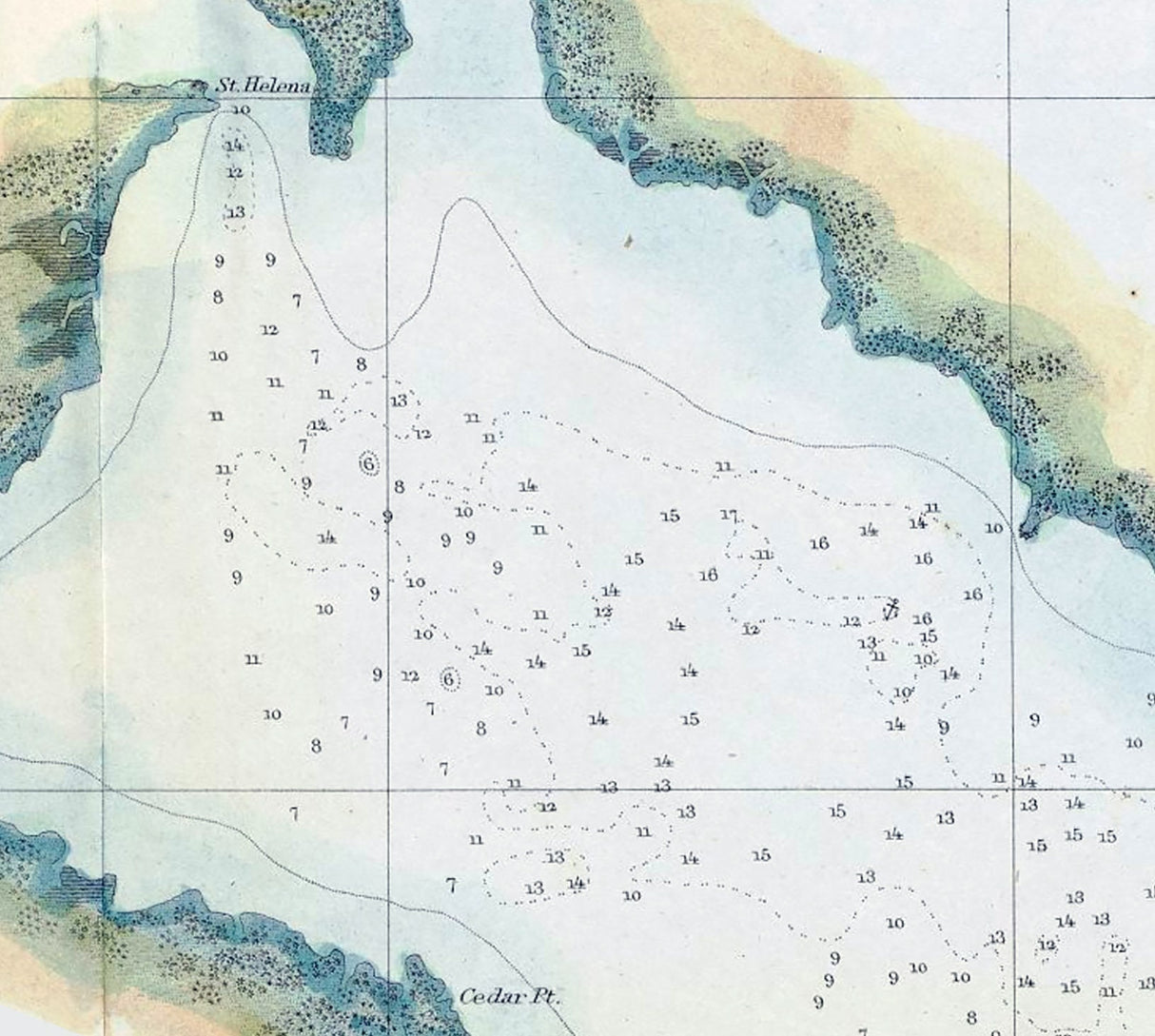 1855 Map of Tampa Bay Florida